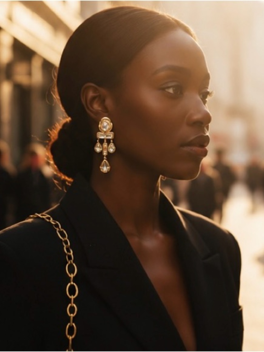 Luxury Crystal Gold Chandelier Earrings — image 6 of 7